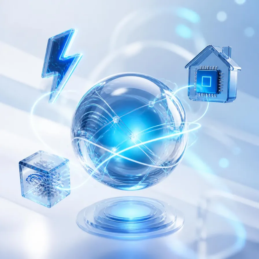 Sferă 3D cu circuite luminoase — sisteme electrice și automatizări MVPTech